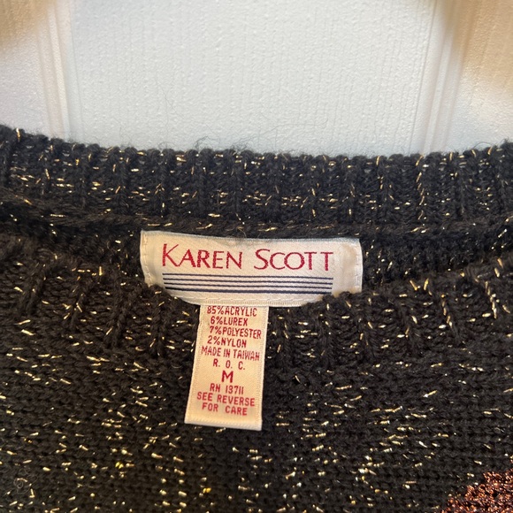 VINTAGE Karen Scott SPARKLY Crew Neck Sweater - Picture 3 of 8